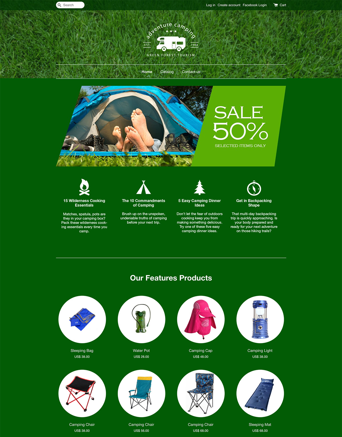 Adventure Camping | EasyStore themes