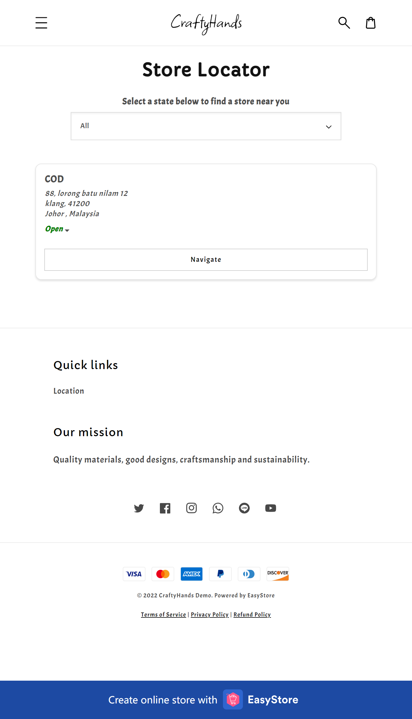 CraftyHands mobile | EasyStore