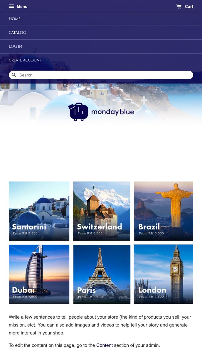 Monday Blue mobile | EasyStore