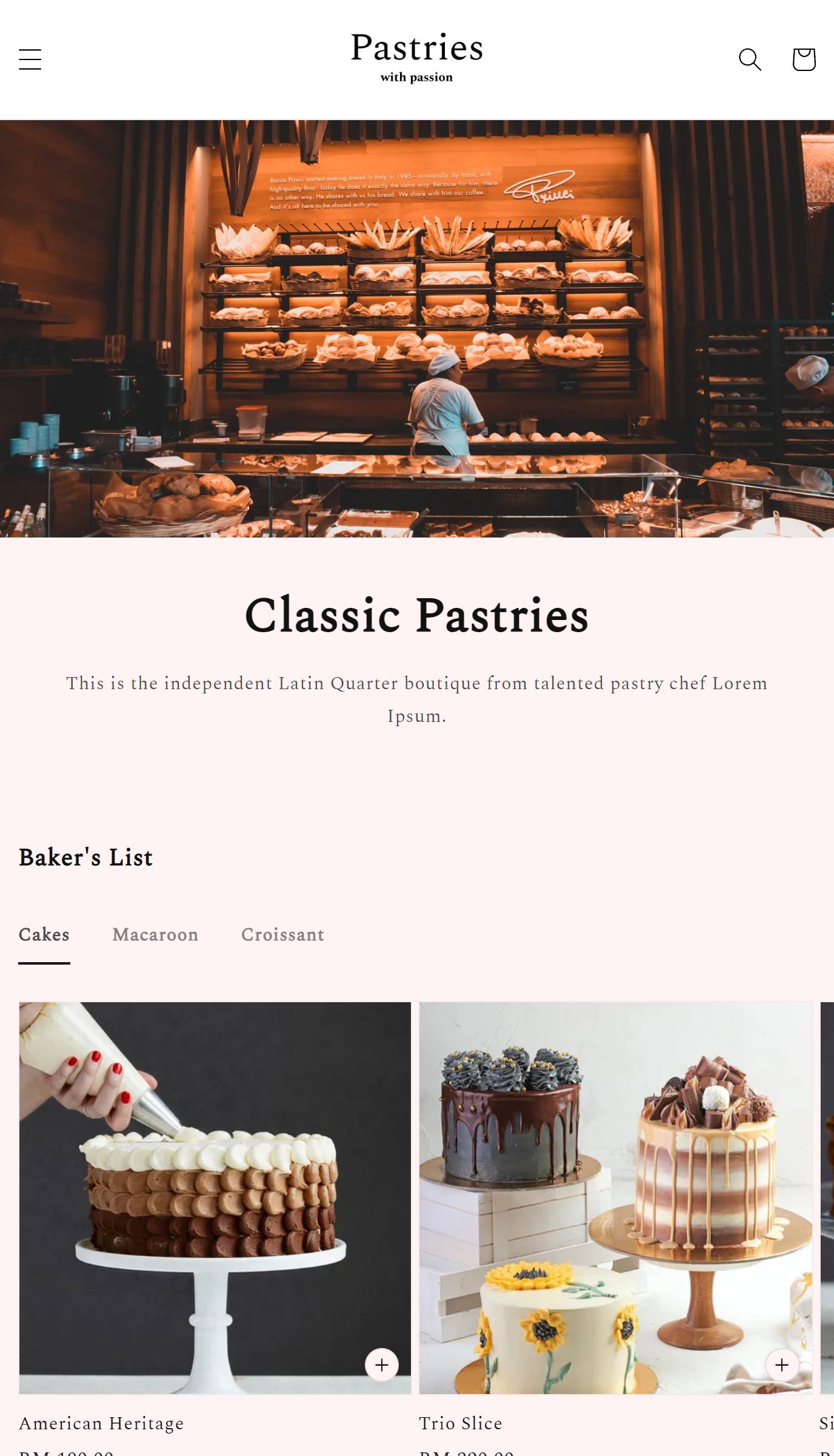 Pastries mobile | EasyStore