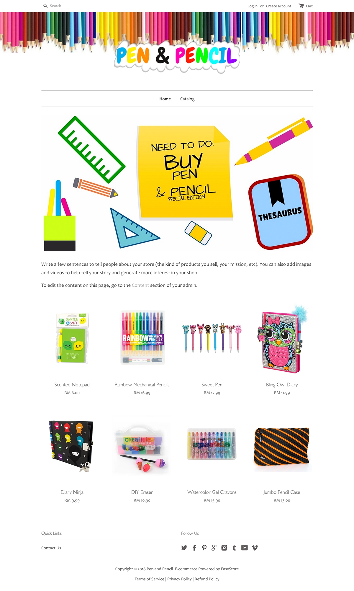 Pen and Pencil | EasyStore themes