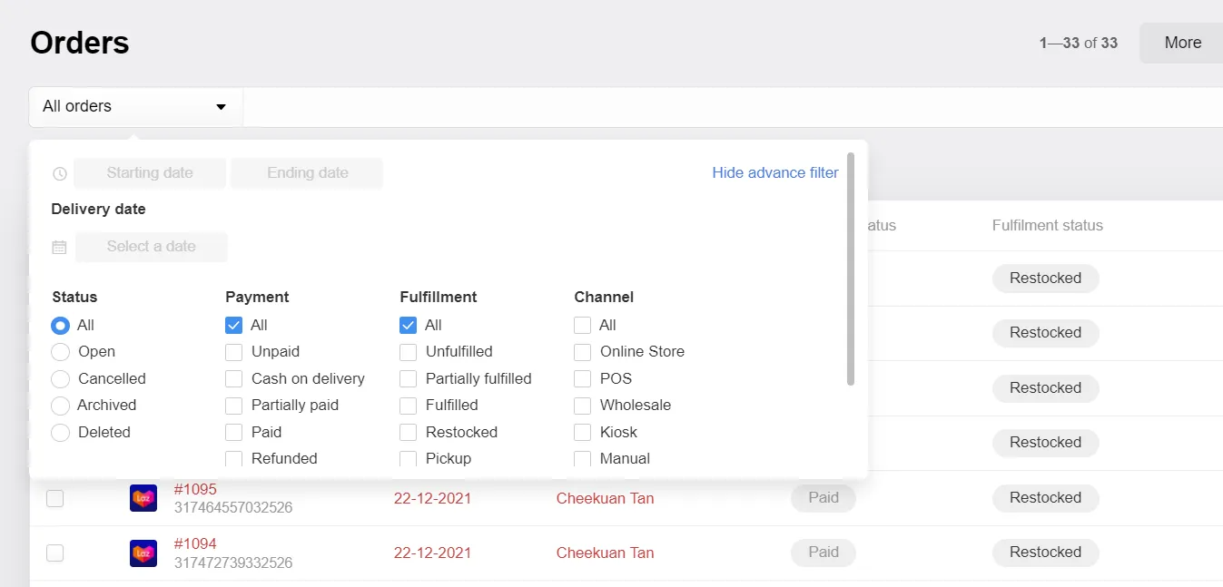 EasyStore Faster Order Search