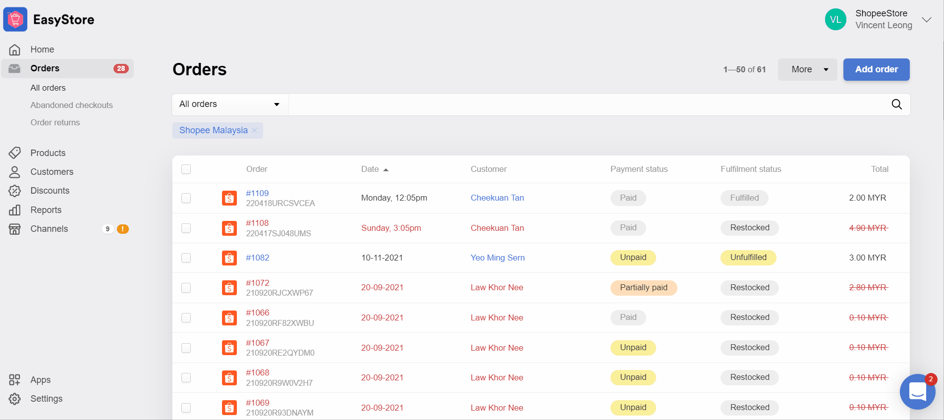 EasyStore Bulk Print Air Waybills