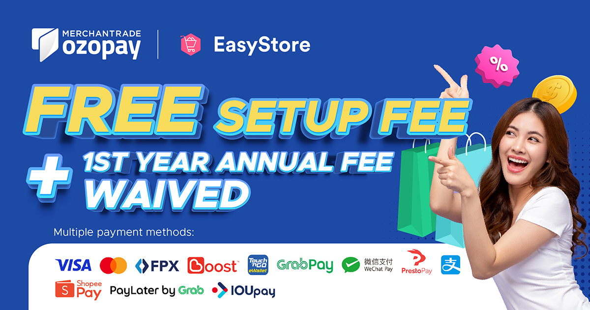 Ozopay Free Setup Fee | EasyStore