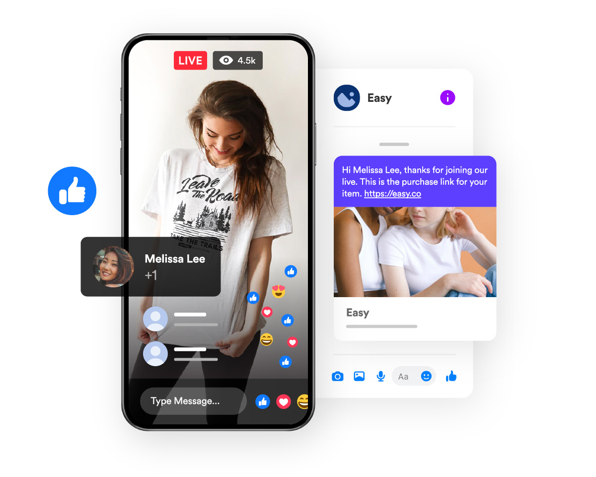 Konverter penjualan otomatis dengan Facebook Live | EasyStore