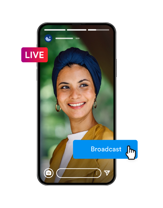  Tap the broadcast button and ready to go live!  | EasyStore