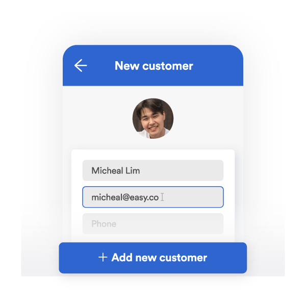 Add new customer  | EasyStore
