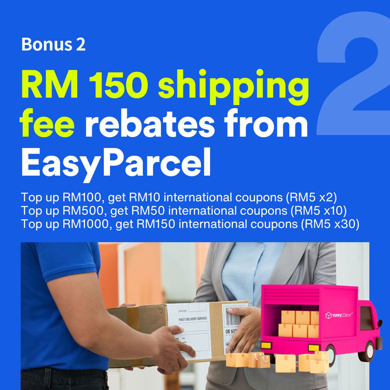  Get up to RM150 delivery coupons when you ship to Taiwan  | EasyStore