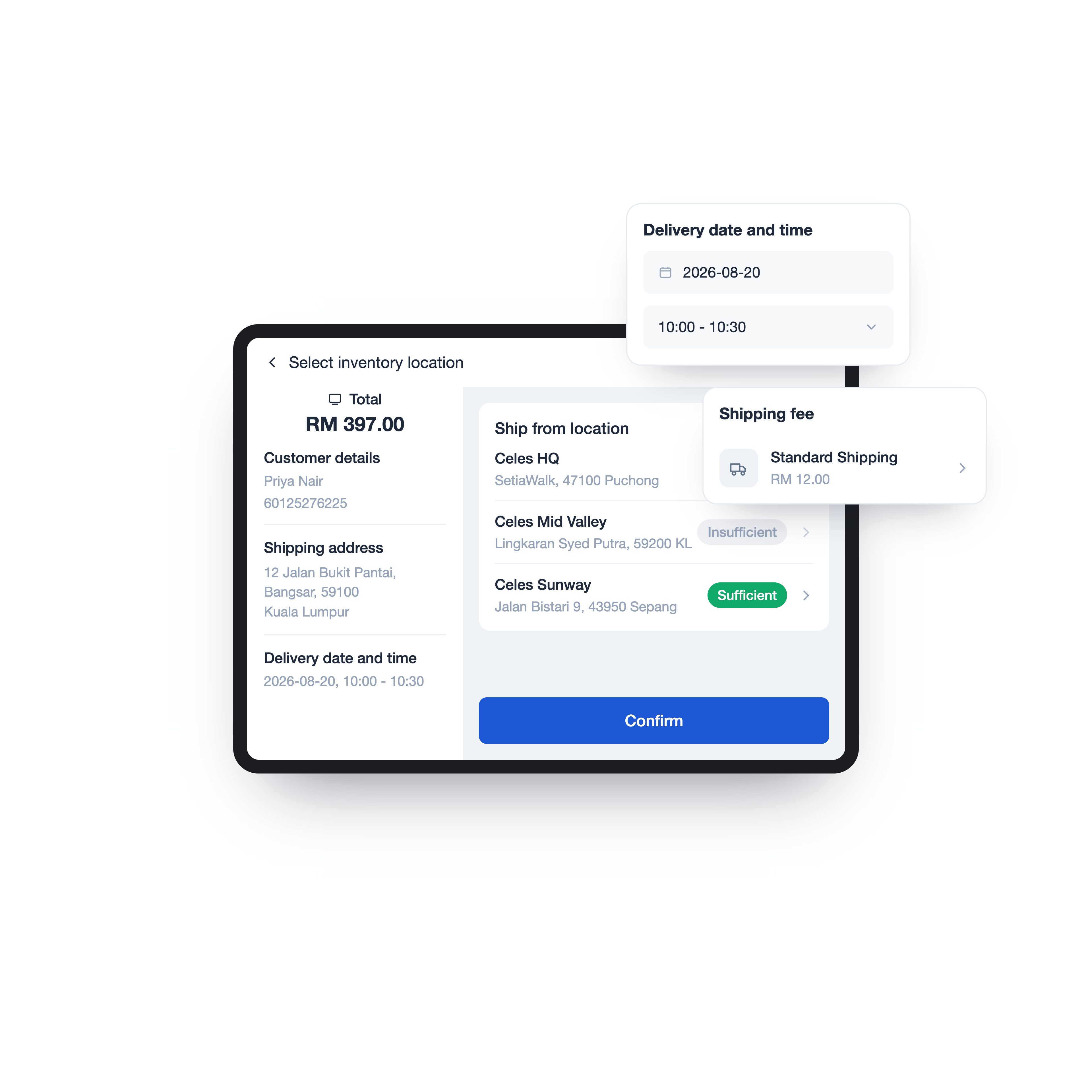 Schedule shipping for a retail purchase | EasyStore
