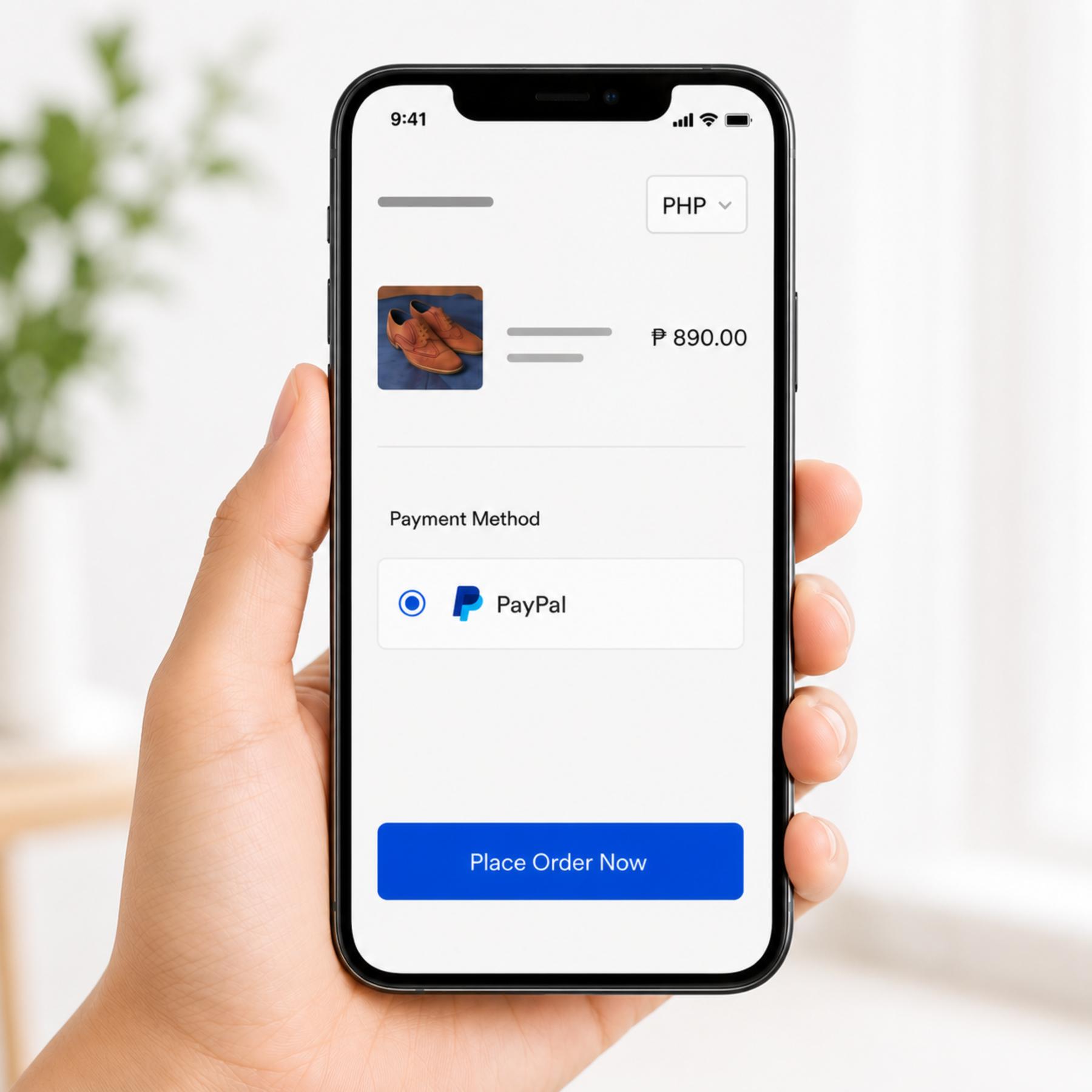 Shopper paying with PayPal at an EasyStore checkout on mobile | EasyStore