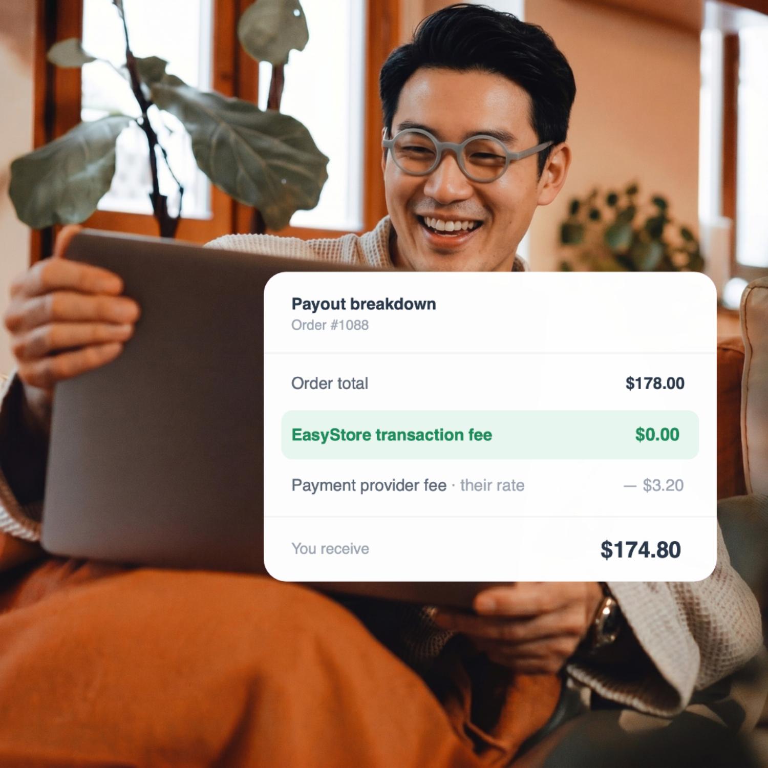 Zero EasyStore transaction fees, on any plan | EasyStore